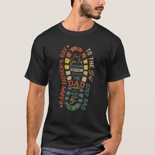 T-shirt Step Dad Happy Father's Day To The Best Step Dad (Devant)