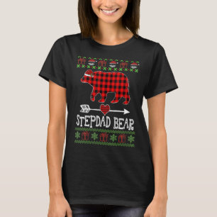 T-shirt Stepdad Bear Père Noël Red Plaid Family Pajamas Po
