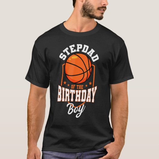 T-shirt Stepdad Of The Birthday Boy Basketball Thème Anniv (Devant)