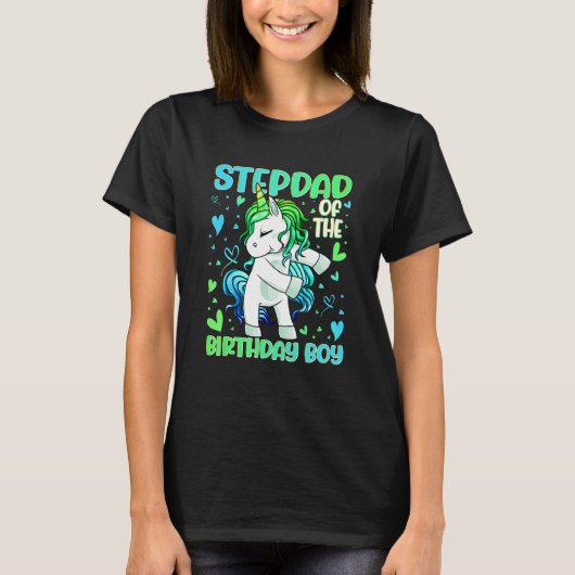 T-shirt Stepdad of the Birthday Party Princess Dabbing Uni (Devant)