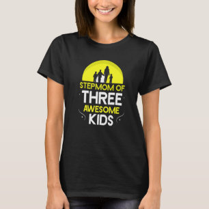 T-shirt Stepmamie de trois enfants merveilleux Fête des mè