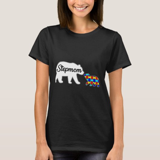 T-shirt StepMom Bear Sensibilisation sur l'autisme Amour F (Devant)