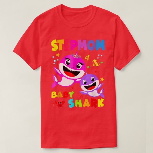 T-shirt StepMom Shark Stepmaman Shark Famille de requins F (Design devant)