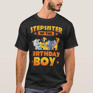 T-shirt Stepsoeur De L'Anniversaire Boy Zoo Safari Anniver