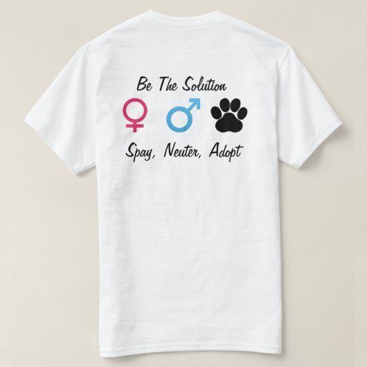 T-shirt Stérilisez, changez, adoptez (Design dos)