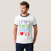 T-shirt Stérilisez le neutre adoptent l'amour 2 (Devant entier)