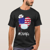 T-shirt Stethoscope Casquettes Cna Vie Coeur Drapeau améri (Devant)