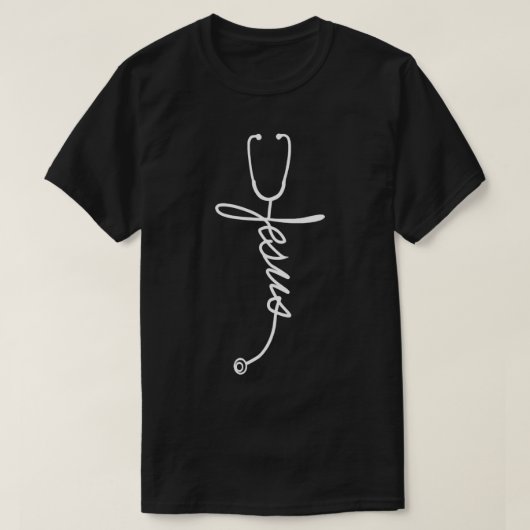 T-shirt Stethoscope Croix Jésus Infirmière Infirmière (Design devant)