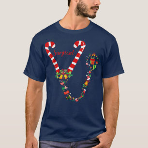 T-shirt Stethoscope de canne à bonbon drôle Infirmière chi