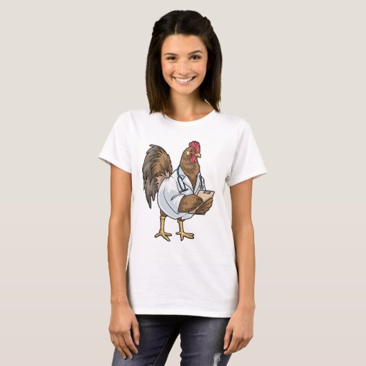 T-shirt Stéthoscope de poulet (Devant entier)