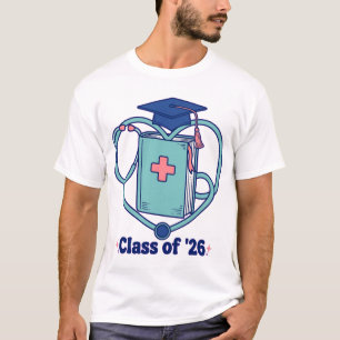 T-shirt Stéthoscope en forme de cœur pour la remise de dip