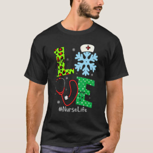 T-shirt Stéthoscope flocon de neige infirmière Noël PJs Xm