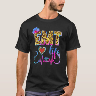T-shirt Stéthoscope Life Emt Tie Dye Léopard Infirmière Lé