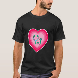 T-shirt Stethoscope Love Heart Medicine Hospital Infirmièr