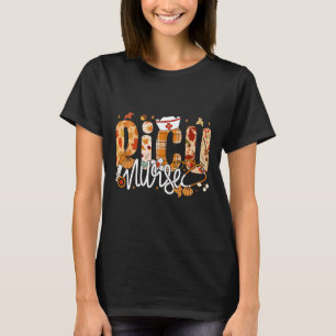 T-shirt Stethoscope Picu Infirmière Automne Yall Feuilles