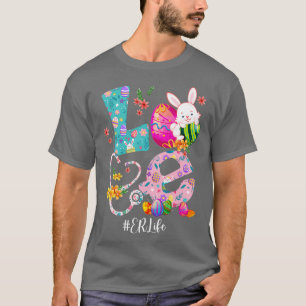 T-shirt Stethoscope Scrub ER Nurse Life Bunny Jour de Pâqu