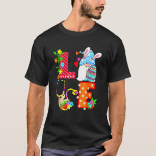 T-shirt Stethoscope Scrub Life Nurse Bunny Jour de Pâques 