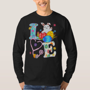 T-shirt Stethoscope Scrub Life Nurse Bunny Jour de Pâques 