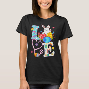 T-shirt Stethoscope Scrub Life Nurse Bunny Jour de Pâques 