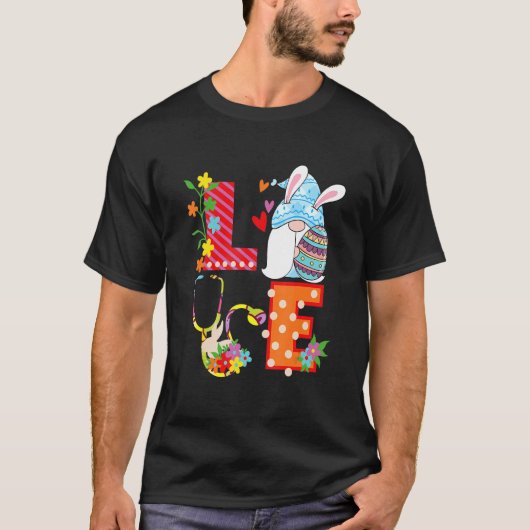 T-shirt Stethoscope Scrub Life Nurse Bunny Jour de Pâques (Devant)