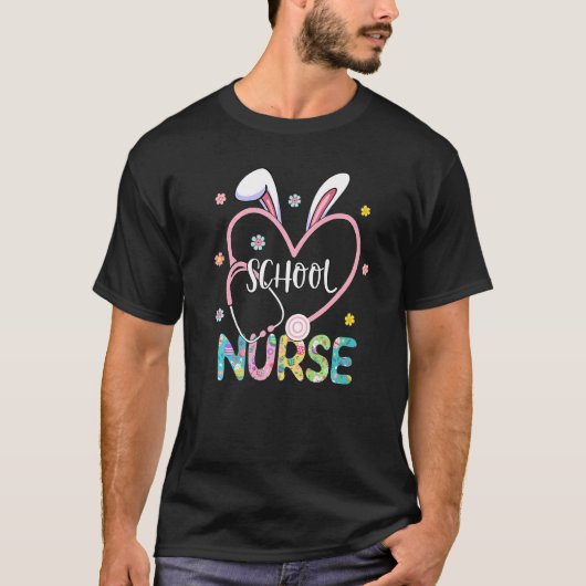 T-shirt Stethoscope Scrub Life Nurse Bunny Jour de Pâques (Devant)