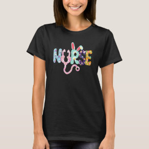 T-shirt Stethoscope Scrub Nurse Life Pâques Jour Mignonne 
