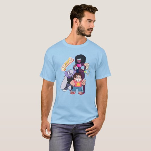 T-shirt Steven Universe | Pose du groupe Crystal Gem (Devant entier)
