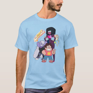 T-shirt Steven Universe   Pose du groupe Crystal Gem