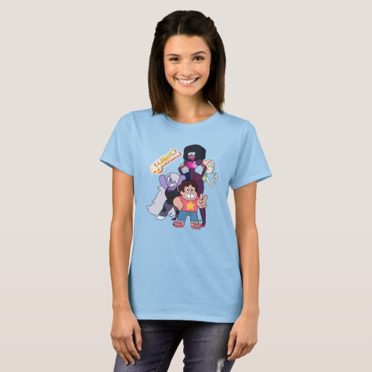 T-shirt Steven Universe | Pose du groupe Crystal Gem (Devant entier)