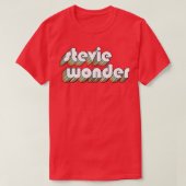 T-shirt Stevie Wonder Retro Rainbow Typographie style défr (Design devant)