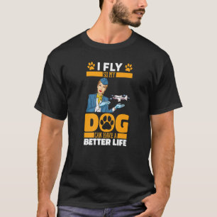 T-shirt Steward Dog - Stewardess Cabin Crew Flight Attenda