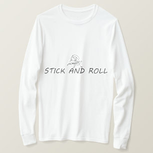 T-shirt Stick and roll, drôle de bâton homme jouer de la