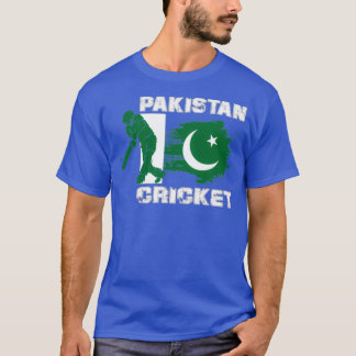T-shirt Stick du drapeau du joueur de cricket du Pakistan