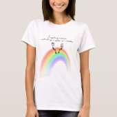 T-shirt Stick Figure Couple assis sur un arc-en-ciel (Devant)
