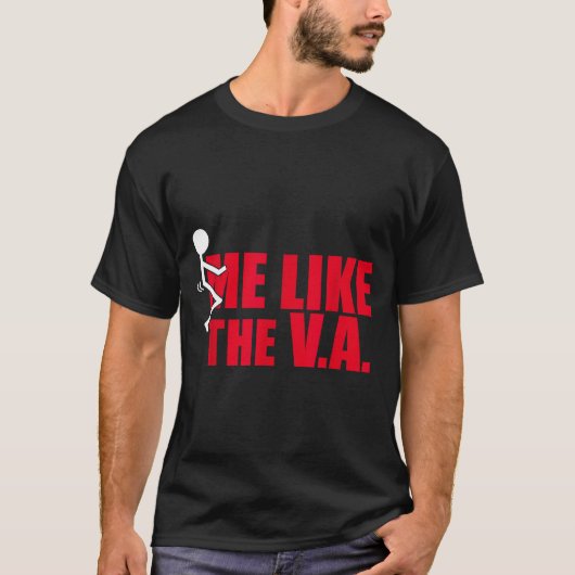 T-shirt Stick Figure Fck Me Like The Va Funny Veteran Dark (Devant)