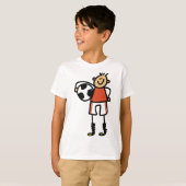T-shirt Stick Figure Soccer Boy Football Player (Devant entier)