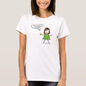 T-shirt Stick Girl Avec Mug De Café Vert (Devant)