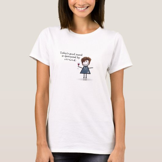 T-shirt Stick Girl avec vin et Basket (Devant)