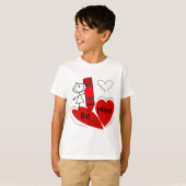 T-shirt Stick Girl Be Mine Valentine (Devant entier)