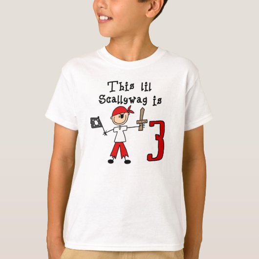 T-shirt Stick Pirate 3e anniversaire (Devant)