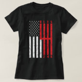 T-shirt Stick Shift American Flag 6 speed ford mustang CT (Design devant)