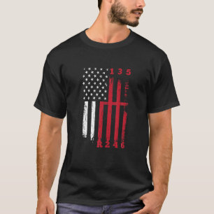 T-shirt Stick Shift American Flag Muscle Car 6 Gears Desig