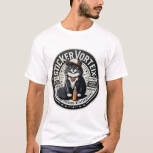 T-shirt Stick Vortex Black Cat Logo Cool Streetwear Cat