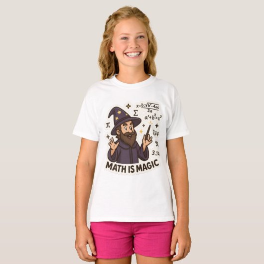 T-shirt Sticker Assistant Mathématiques - "Math is Magic"  (Devant entier)