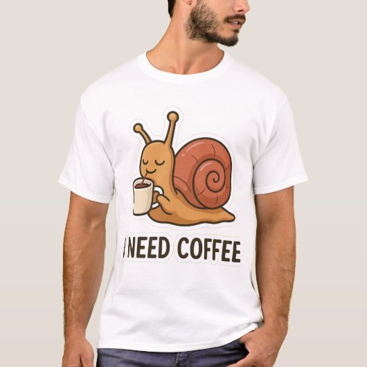 T-shirt Sticker café escargot mignon (Devant)