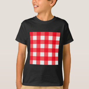 T-shirt Sticker Carré en damier rouge et blanc