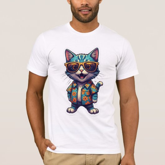 T-shirt Sticker cat (Devant)
