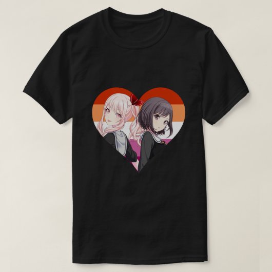 T-shirt Sticker Coeur Lesbienne Mizuki Ena (Design devant)