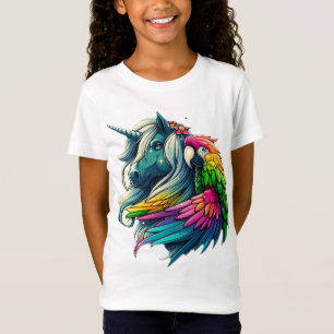 T-Shirt Sticker de fusion Unicorne-Parrot enchanté"