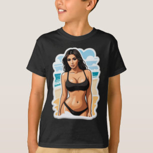 T-shirt Sticker de plage Kim Kardashian